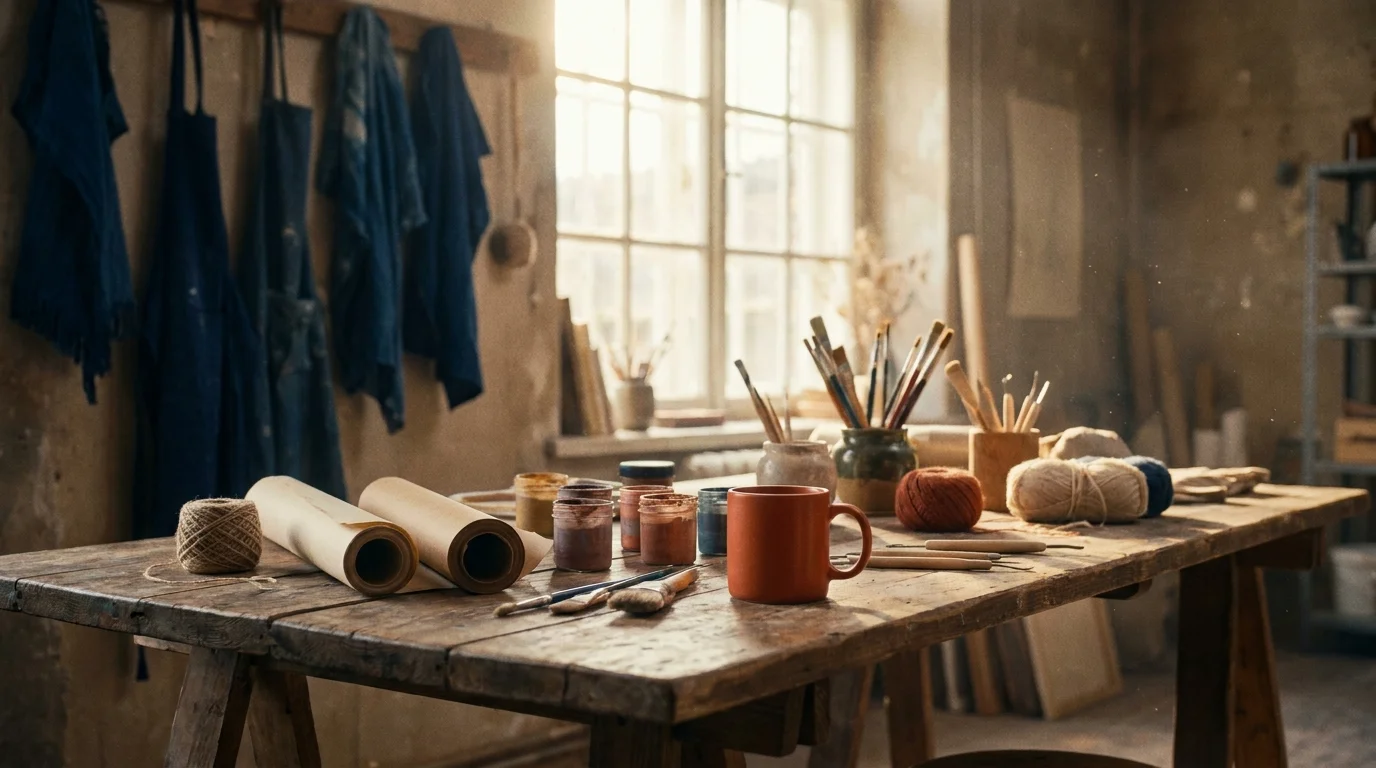 A maker's studio workbench